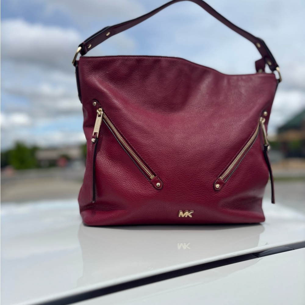 Michael Kors Scarlett Red Leather Evie Shoulder Bag-  Beautiful! - Picture 13 of 13